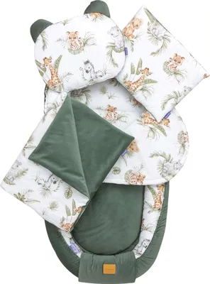 Produktbild von Savanna Fun & Olive Velvet 5-teiliges Set XXL Babynest