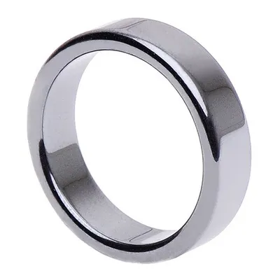 Produktbild von Hämatit Ring Fingerring Fingerschmuck Uni schlicht flach glatt grau Steinring