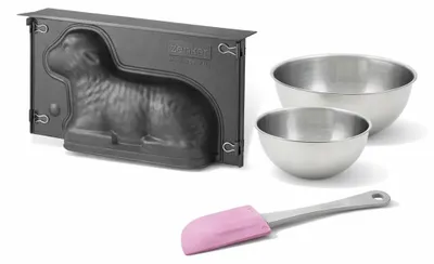 Image de Set de 4 ustensiles de pâtisserie moule à gâteaux 2 bols et spatule pâtisserie Pâques Pâques Zenker Pâques