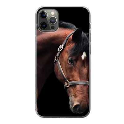 Produktbild von MuchoWow® Handyhülle Schutzhülle Hülle für iPhone 12 Pro Max Pferd - Leicht - Halfter Silikon Softcase Handy Hülle - Hartschale