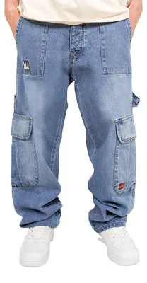 Obrázek produktu pro DADA Supreme Worker Cargo Baggy Jeans s kapsami a prošíváním Velikost: 28W