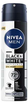 Produktbild von NIVEA MEN Antitranspirant Black & White Invisible Epic Night, Spray, 72 Stunden Wirkung, 150 ml