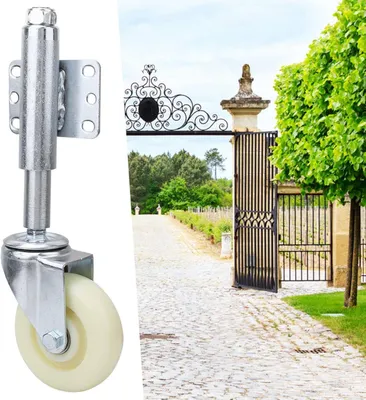 Produktbild von Torrolle 100mm, Torlaufrolle mit Feder bis 200 kg Belastbarkeit, Gefedert Stützrolle, Lenkrolle für Schiebetor und Gartentor
