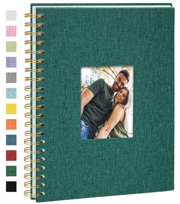 Obrázek produktu pro Omgoods – Fotoalbum z lnu, rozměry 20,5 x 28 cm, s 80 stránkami