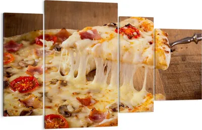 Produktbild von Bild auf Leinwand - Leinwandbild - Pizza Käse Tomaten - 120x70cm - Wand Bild - Wanddeko - Leinwanddruck - Bilder - Kunstdruck - Wanddekoration - Leinwand bilder - Wandkunst - DL120x70-3784