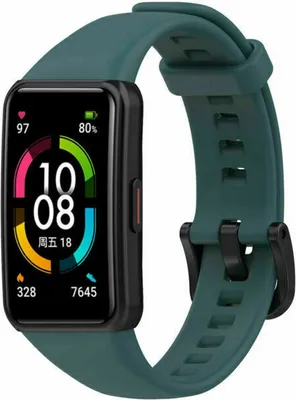 Produktbild von Strap-it Huawei Band 6 Silikonarmband (kieferngrün)