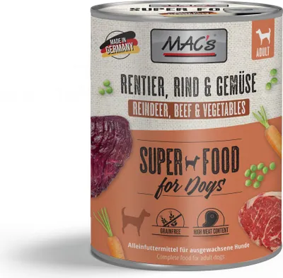 Produktbild von MAC's DOG - Dose 6x800g | Rentier, Rind & Gemüse