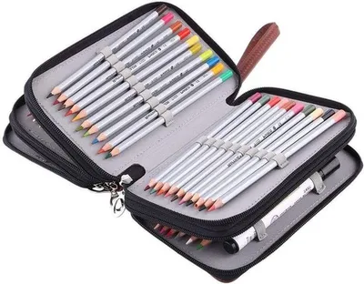 Multilayer Stiftehalter mit 72 Fächern - PU Leder Organizer für Buntstifte, Schul- und Büromaterial mit großer Kapazität