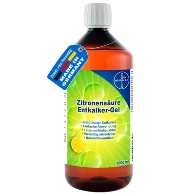 Produktbild von Zitronensäure Entkalker-Gel - 1 Liter - Leistungsstarker -Entkalker für Armaturen und Oberflächen I HERRLAN-Qualität