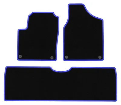 Productafbeelding van Velours automatten voor Volkswagen Sharan I 1995-2010 (MPV) – 3-delig, zwart/blauw, op maat – Wielganizator CARLUX