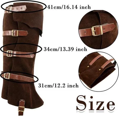 Imagen del producto de Leggings para hombre y mujer. Botas marrones como accesorio para Halloween y cosplay. Temática de piratas y caballeros. Idea de disfraz de Halloween para hombres y mujeres