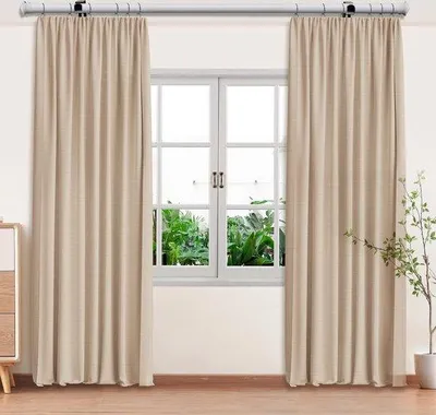 Produktbild von Famanu Ausziehbare Gardinenstange 28 mm - 76-152 cm - Metall - für Ösenschals - Wohnzimmer Schlafzimmer