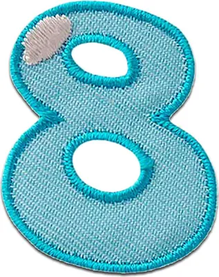 Produktbild von Zahl 8 - 3.3 x 2.5 cm: Zahl/Ziffer Bunt - Aufnäher, Bügelbild, Aufbügler, Applikationen, Patches, Flicken, Zum Aufbügeln