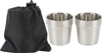 Produktbild von 2pcs Edelstahlbecher 2 Wand 180 ml Wärmeisolierung für Camping -Wandern im Freien