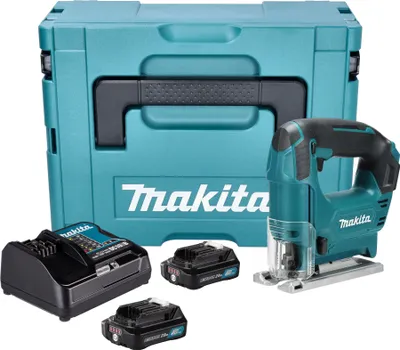 Image de Makita JV 101 DSAJ Scie sauteuse sans fil 12 V maxi 65 mm + 2x batterie 2,0 Ah + chargeur + Makpac