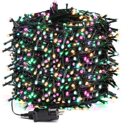 LED-Lichterkette 100m 1000 LEDs bunt IP44 8 Modi