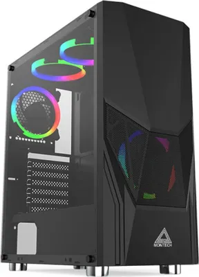 Produktbild von Montech FIGHTER 500, Tower, PC, Schwarz, ATX, micro ATX, Mini-ITX, Gaming, Blau, Grün, Multi, Orange, Rot, Gelb