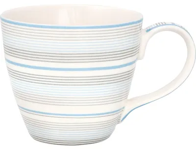 Produktbild von Greengate Becher DIVIA PALE BLUE Blau mit Streifen Porzellan 300 ml