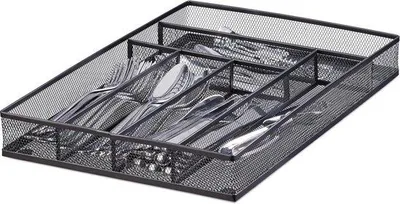 Produktbild von Famanu Besteckkasten - Offenes Gitterdesign - Robustes Schwarz