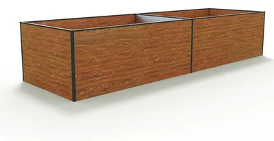 Produktbild von GFP Aluminium Hochbeet KINGSIZE DANIELA - 387 x 119 x 77 cm - Holzoptik, Stecksystem, langlebig