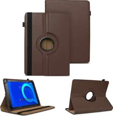 Produktbild von Tablet Tasche für Alcatel 3T 10 Hülle Schutzhülle Cover 360° Drehbar Schutz CaseFarben:Braun