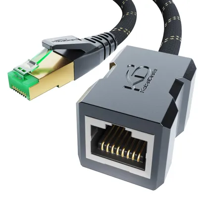 Obrázek produktu pro KabelDirekt – Prodloužení kabelu Cat-7 LAN – 0,3 m – 10 Gigabit, nylon