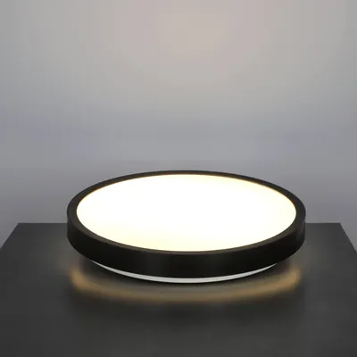 Zdjęcie produktu dla Plafon LED PERETI 18W czarny pierścień 29,5cm, barwa ciepła 3000K, 1800lm, IP44, 220-240V EDO777611 EDO