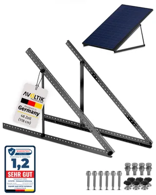 Produktbild von 118 cm Solarpanel Halterung schwarz Solarmodul Befestigung Aufständerung 48 Zoll
