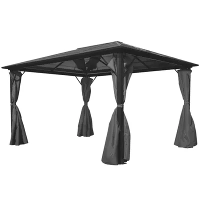 Zdjęcie produktu dla vidaXL Pawilon z zasłonami antracyt aluminium 400 x 300 cm