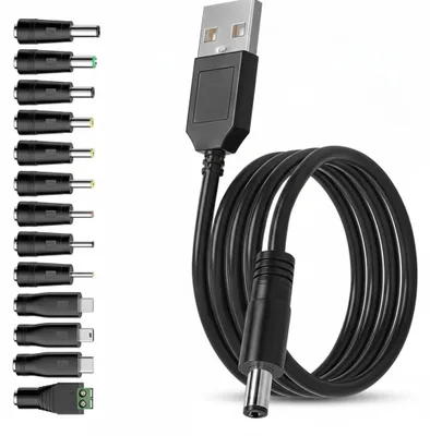 Image de InAndOutdoorMatch - Câble USB vers DC 5V - 13 en 1 - 1,5 m