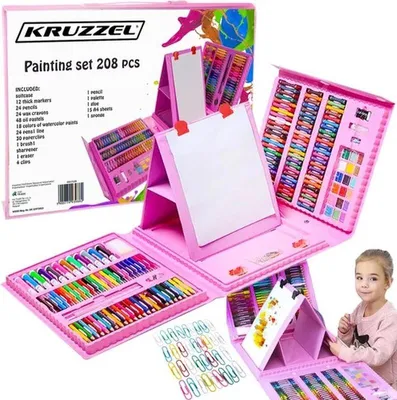Produktbild von Komplettes Malset im Koffer für Kinder 207 Einzelteile Mal- und Zeichenzubehör für Anfänger und Profis