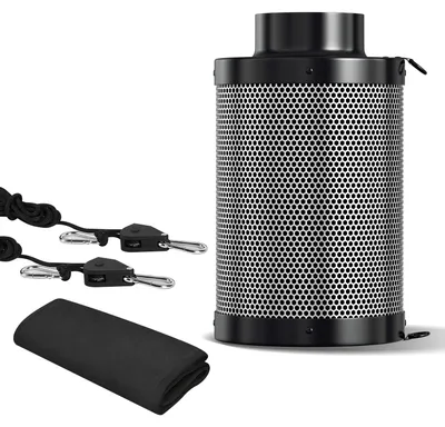 Produktbild von Ikodm Aktivkohlefilter 100 mm Grow 100x300 mm, Kohlefilter Geruchsfilter für Growbox Abluft Rohrventilator