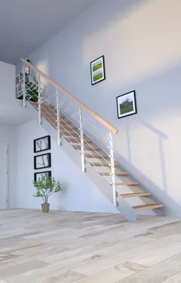 Obrázek produktu pro Schodiště Pertura Libra Lepené dřevo buk bez podstupnic šedá rovné 87 cm 10/11