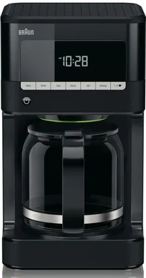 Produktbild von Braun KF 7020 Elektrische Kaffee-Halbautomatik mit Glaskaraffe, 1000 W, 12 Tassen, Edelstahl, schwarz