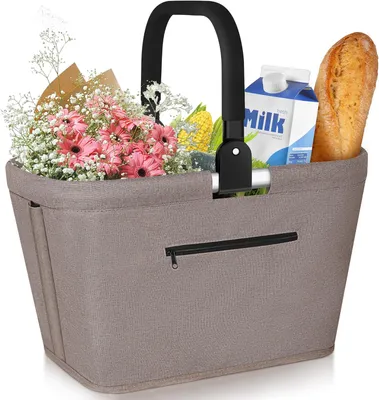 Produktbild von Faltbare Einkaufskorb, 25 l, 600D Oxford-Stoff, gepolsterte Griffe, für Picknick