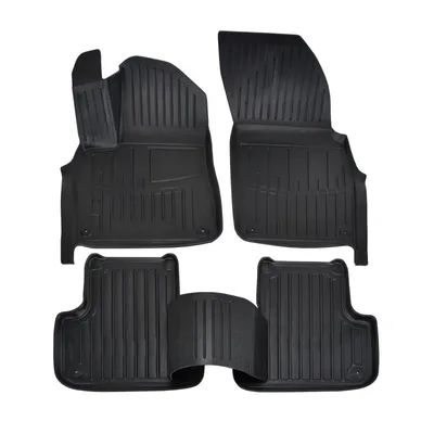 Image de 3D Tapis De Sol en Caoutchouc Premium Pour Audi Q7 2 4M Depuis 2015 5pcs, Bord Haut, Noir, Antidérapant, Toutes Saisons