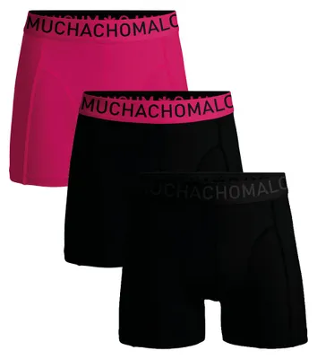 Productafbeelding van Men 3-Pack Boxer Shorts Microfiber Solid Black/Pink S