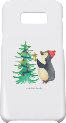 Produktbild von Mr. & Mrs. Panda Samsung Galaxy S8 plus Handyhülle  Pinguin Weihnachtsbaum - Weiß - Geschenk, Handy, Cover, Hülle, Weihnachten, Winter, Case