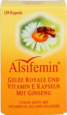 Produktbild von Alsifemin Gelée Royale und Vitamin E Kapseln mit Ginseng , 120 St. Kapseln