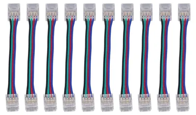 Zdjęcie produktu dla Zestaw 10-częściowy do podłączania taśm LED, 4-pinowy, 10 mm, szybkie połączenie, wysoka kompatybilność, akcesoria