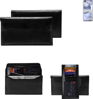 Produktbild von K-S-Trade Handy Hülle kompatibel mit Huawei Honor 30 Pro+ Schutz Hülle Tasche Schutz Case Handytasche Kunstleder schwarz, 1x