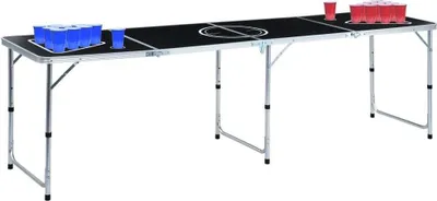 Image de Table de bière-pong pliable avec tasses et balles 240 cm