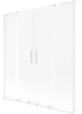 Obrázek produktu pro Mexen Velar L Duo vanová zástěna dvoukřídlová posuvná 150 x 150 cm, mat, bílá - 896-150-003-32-20
