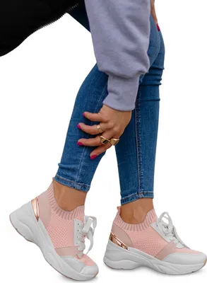 Produktbild von Damen Sneaker Sportschuhe Plateau Turnschuhe Freizeit Schuhe Morino Rosa Gr.40