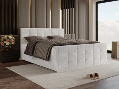 Produktbild von Chilly Möbel Design Bett Modena - Komfort Boxspringbett mit gesteppter Optik, Matratze und Topper 160x200 cm / Monte / Weiß