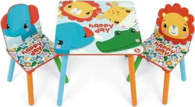 Obrázek produktu pro Dřevěný dětský stůl + 2 židle FISHER PRICE, FP10298