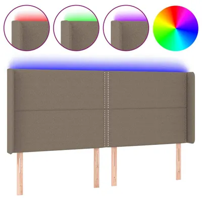 Produktbild von vidaXL LED Kopfteil Taupe 203x16x118/128 cm Stoff