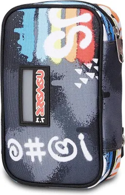 Zdjęcie produktu dla Etui szkolne – 1 zatrzask – wyjmowana wkładka – etui na długopisy 2 w 1 – artykuły szkolne – czarne