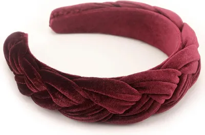 Produktbild von Samt Geflochtenes Stirnband Trachten Vintage Haarreif Damen Haarband 1pc Burgundy
