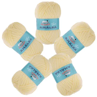 500g Strickgarn Amalka Strick-Wolle Polyacryl Anti Pilling Effekt pastellgelb